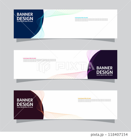 Vector set of landscape banner background design concept. Colorful background business layout template Vector set of landscape banner background design concept. Colorful background business layout template 118407154
