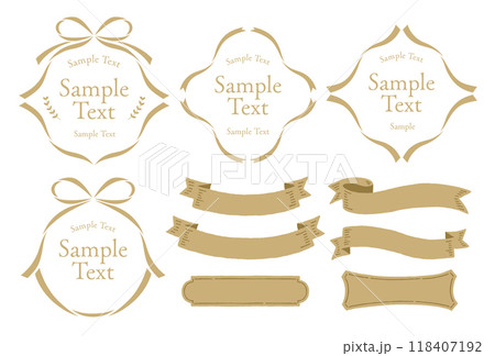 シンプルでクラシカルなリボンフレーム色々 118407192