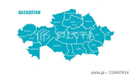 Map of Kazakhstan QAZ 3 118407614