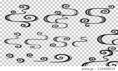 Set of illustration materials of flowing water silhouettes 118408019
