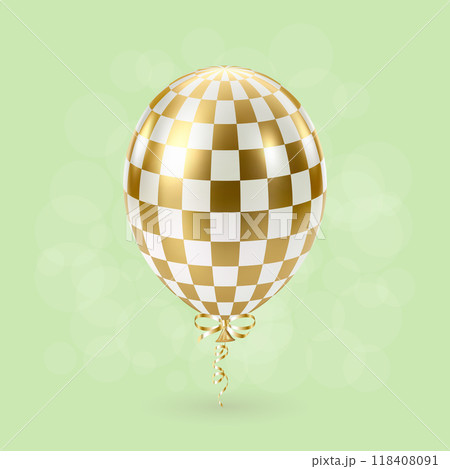 White Gold balloon. Luxury realistic balloons. Checkered pattern. 118408091