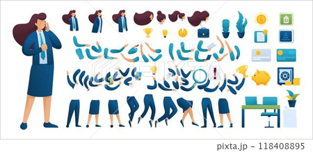 Constructor for creating a Businesswoman N8. Create your own Businessman character with a Set of hands and feet. Flat 2D characters Constructor for creating a Businesswoman N8. Create your own Businessman character with a Set of hands and feet. Flat 2D characters 118408895