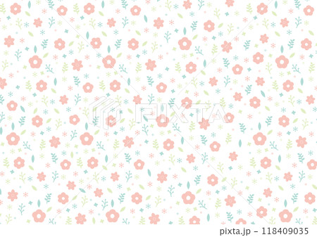 花柄　背景　可愛い　イラスト　シンプル 118409035