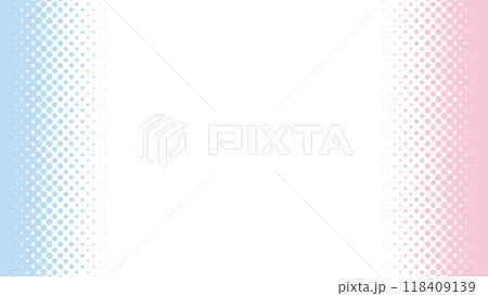 ハーフトーン　フレーム　左右　ピンク　水色	 118409139