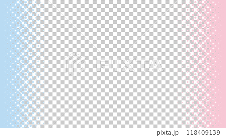 ハーフトーン　フレーム　左右　ピンク　水色	 118409139