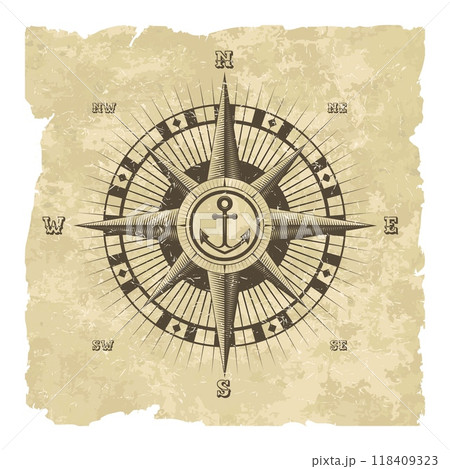 Vintage nautical wind rose 118409323