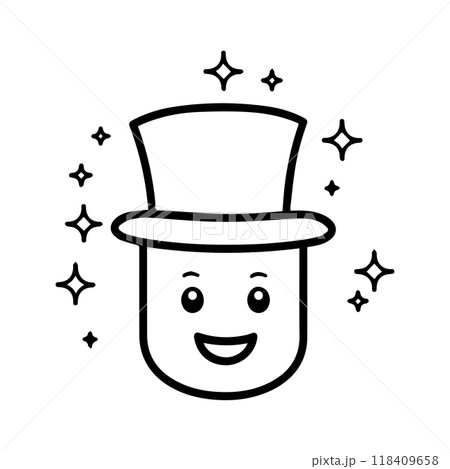 conjurer icon or modern line symbol. Vector line art and icon design with bold outline. Black and white Pixel Perfect minimalistic symbol isolated white background. Silhouette simple thin sign 118409658