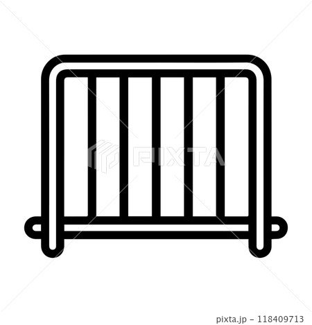 penalty icon or modern line symbol. Vector line art and icon design with bold outline. Black and white Pixel Perfect minimalistic symbol isolated white background. Silhouette simple thin sign 118409713