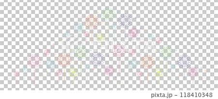 花火 シンプル 横長 カラフル 花火 シンプル 横長 カラフル 118410348