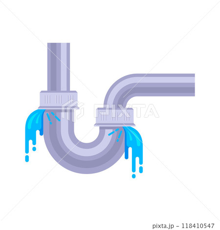 water leak sewer pipe. 118410547