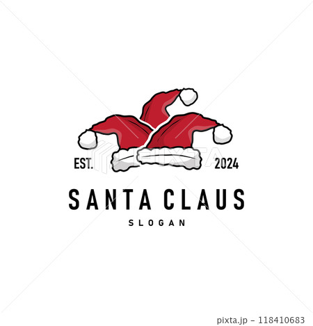 santa hat logo illustration christmas celebration decoration simple template santa hat logo illustration christmas celebration decoration simple template 118410683