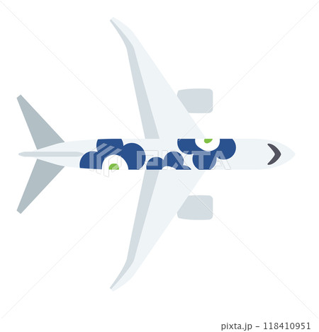 北欧風イラスト・飛行機(俯瞰・真上からの視点ver.) 北欧風イラスト・飛行機(俯瞰・真上からの視点ver.) 118410951