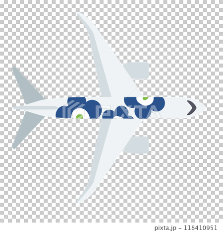 北欧風イラスト・飛行機(俯瞰・真上からの視点ver.) 北欧風イラスト・飛行機(俯瞰・真上からの視点ver.) 118410951