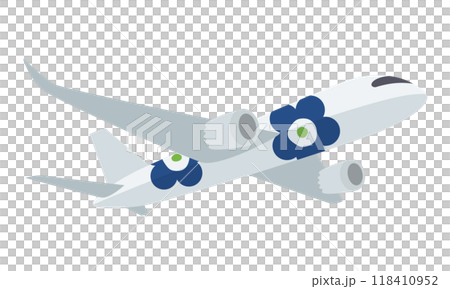 Scandinavian style illustration: Airplane (upward-facing/upward-facing perspective version) 118410952