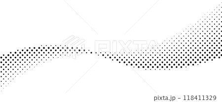 ハーフトーン　波　ウェーブ　黒	 118411329