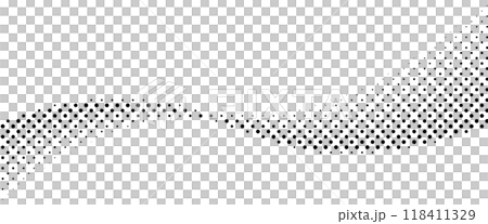 ハーフトーン　波　ウェーブ　黒	 118411329
