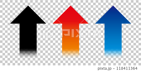 Arrow halftone rising set 118411364