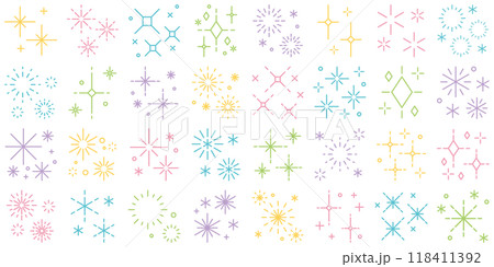 キラキラ　セット　カラフル　パステル	 118411392