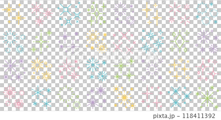 キラキラ　セット　カラフル　パステル	 118411392