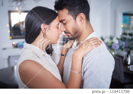 Touching, bonding and couple with forehead together in communication of support, love or trust in partnership. People, forgive and hug after fight, conflict or date for healthy relationship and peace Touching, bonding and couple with forehead together in communication of support, love or trust in partnership. People, forgive and hug after fight, conflict or date for healthy relationship and peace 118411786