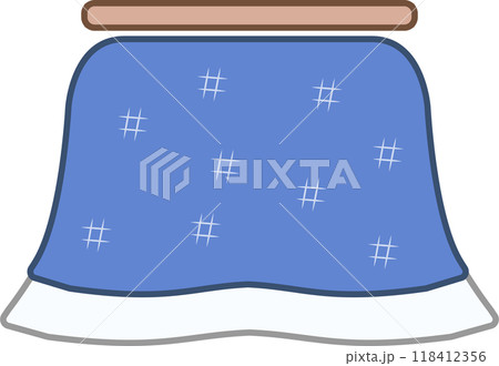 柄付きのシンプルでかわいいこたつベクターイラスト 柄付きのシンプルでかわいいこたつベクターイラスト 118412356