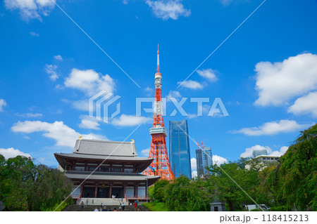 東京タワーと増上寺 麻布台ヒルズ 東京タワーと増上寺 麻布台ヒルズ 118415213