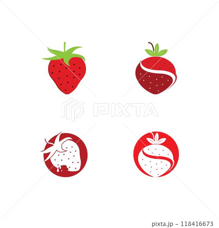 Strawberry logo template vector icon illustration design 118416673
