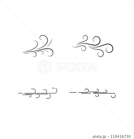 Wind symbol logo design vector template Wind symbol logo design vector template 118416730