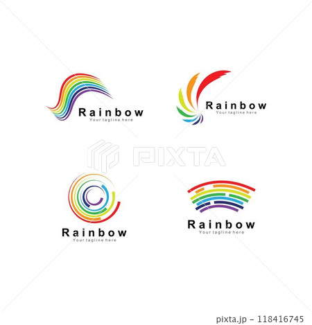 Rainbow icon logo vector template illustration design Rainbow icon logo vector template illustration design 118416745