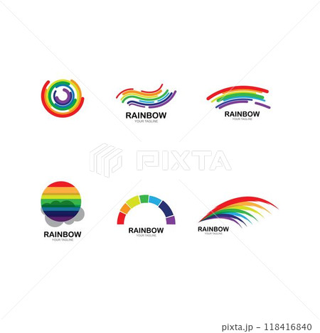 Rainbow icon logo vector template Rainbow icon logo vector template 118416840