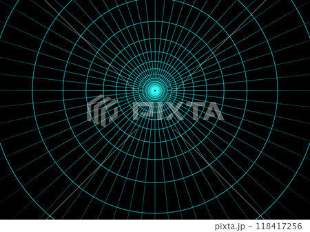引き込まれる宇宙空間。デジタルテクノロジー黒背景。 118417256
