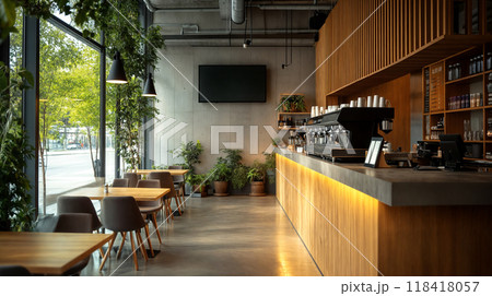 おしゃれなカフェの店内 おしゃれなカフェの店内 118418057