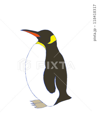 立っているペンギンの手描き風イラスト 118418317