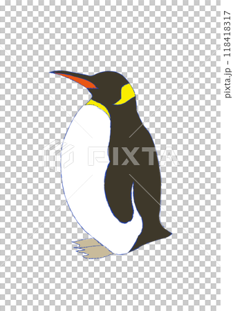 立っているペンギンの手描き風イラスト 118418317