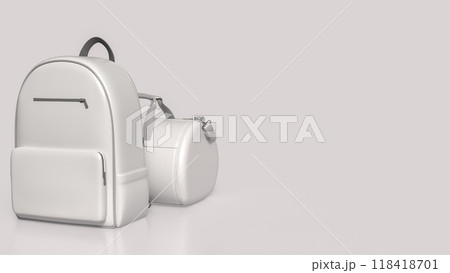 White bag on clean background image 3d rendering. White bag on clean background image 3d rendering. 118418701