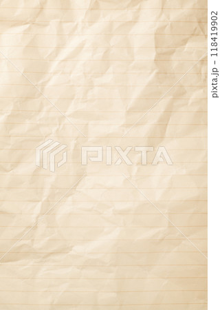 しわクチャの横罫のある紙片の背景テクスチャー 118419902