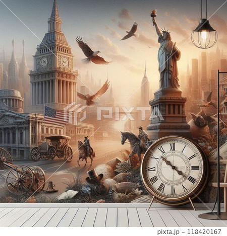 時計のある風景 時計のある風景 118420167