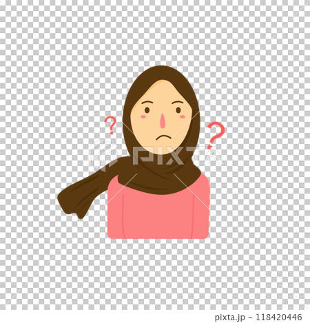 confused hijab girl portrait illustration confused hijab girl portrait illustration 118420446