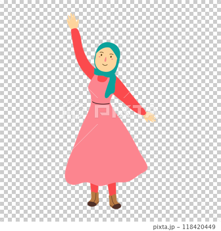 muslim clothes style vector illustration  118420449