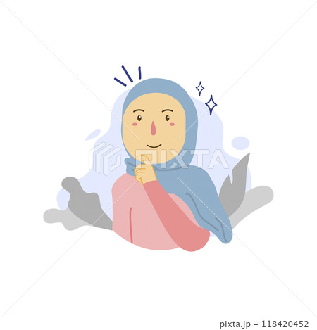 young people hijab character  118420452
