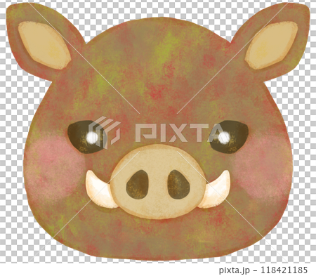 Cute boar illustration face Cute boar illustration face 118421185