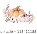 水彩風のハロウィン装飾 118421188
