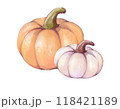 水彩で描いたハロウィンのかぼちゃ 118421189