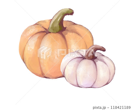 水彩で描いたハロウィンのかぼちゃ 118421189