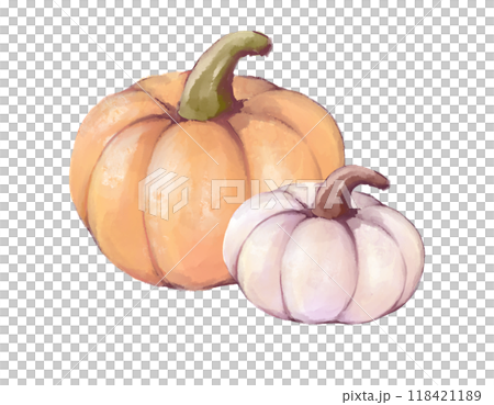 水彩で描いたハロウィンのかぼちゃ 118421189