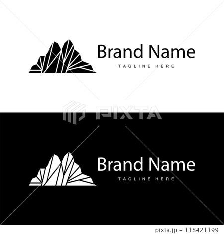 Iceberg Logo, Antarctica Logo Design, Simple Nature Landscape Vector Illustration Template 118421199