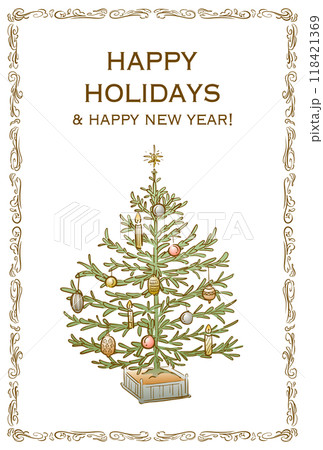 クリスマスツリーのモダンなグリーティングカード 118421369