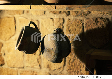 Antique kitchenware in a Middle Eastern home 118421598