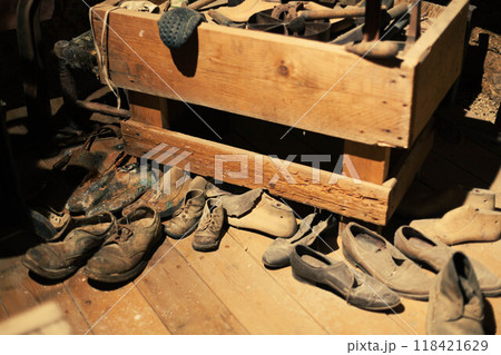 Antique shoemaker's workshop and tool from the Middle East 118421629