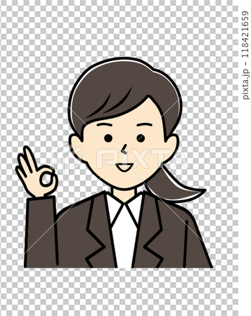 OKをするスーツ姿の女性 118421659
